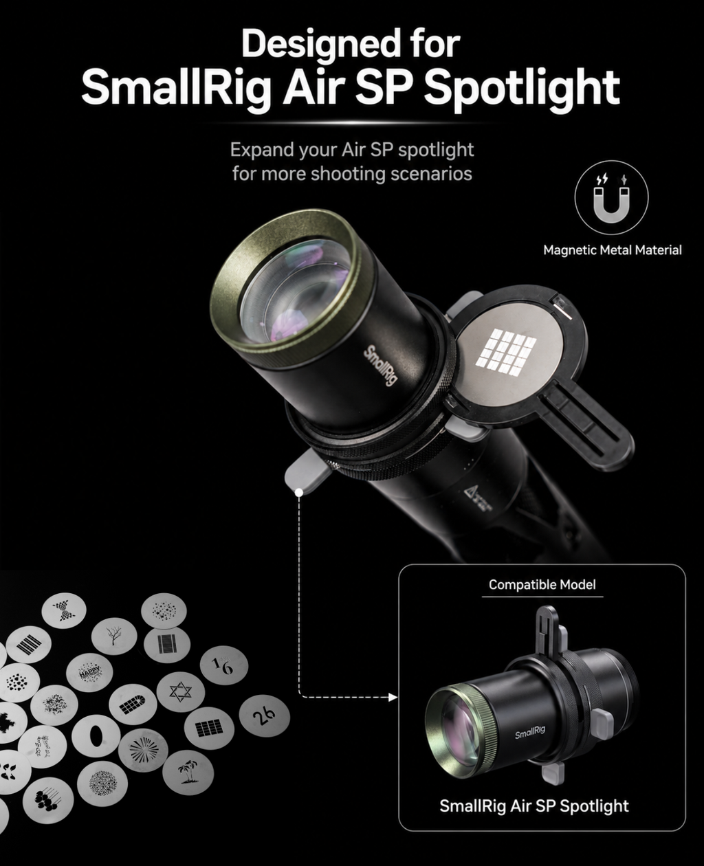 25pcs Gobos for Smallrig SP Air Spotlight
