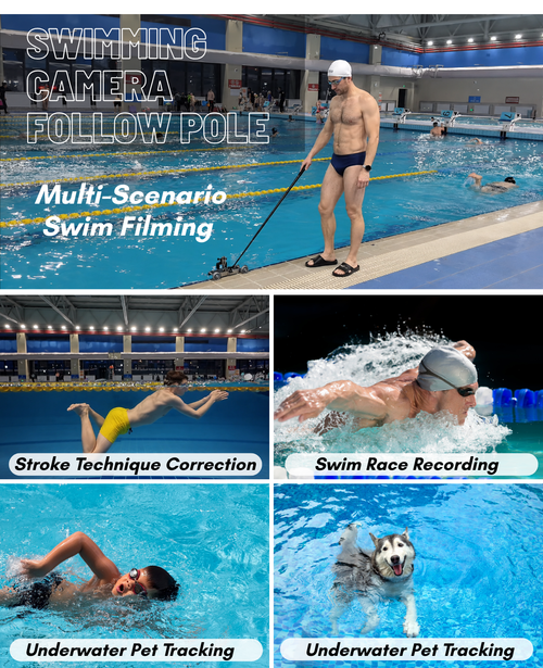 Underwater Hand Grip for GoPro, DJI Osmo, Swim Follow Stabilizer for Stroke Correction, Pool Vlog, Swim Training