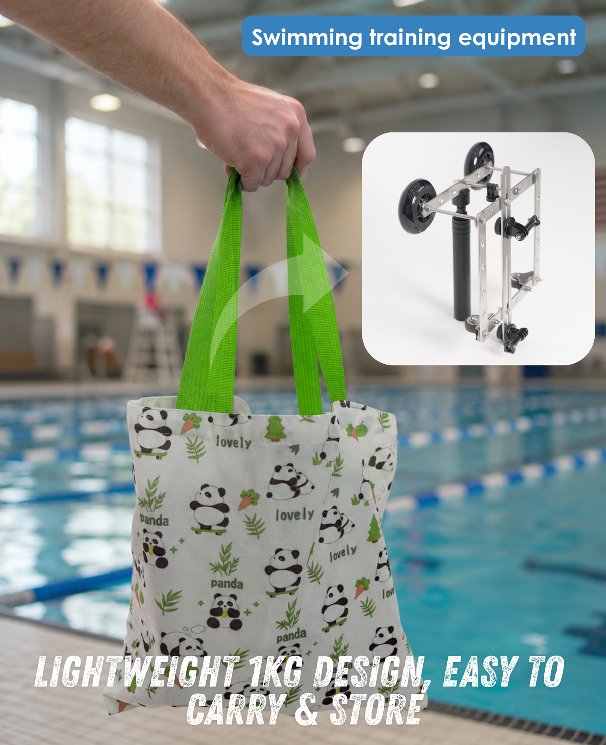Underwater Hand Grip for GoPro, DJI Osmo, Swim Follow Stabilizer for Stroke Correction, Pool Vlog, Swim Training